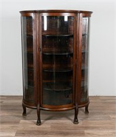 Victorian Bowfront Curio Cabinet