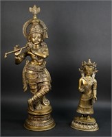 2 Brass Religious Sculptures