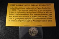 Gold Plated Indian Head Cent Coin