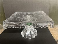 ORNATE SHANNON CRYSTAL GLASS CAKE PLATE 6x11