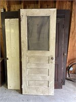 Old door with broken glass