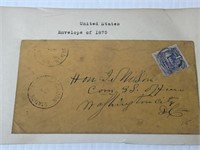 RARE 1875 ENVELOPE WITH US STAMP