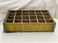 VINTAGE YELLOW DR PEPPER CRATE 18in W
