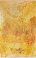 Abstract Lithograph Two Nudes