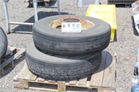 2 Commercial Truck Rims & Tires