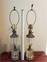 Pair of Lamps w/Glass Base