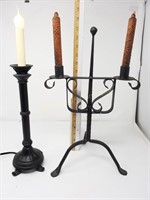 Candlestick Lamp & Iron Candleholder