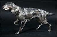 Silverplate Hunting Dog Sculpture