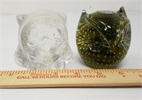 (2) Owl Paperweights
