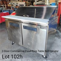 2-Door Commercial Food Prep Table Refrigerator