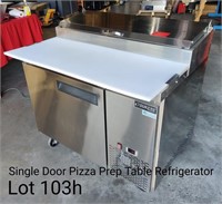 Single Door Pizza Prep Table Refrigerator