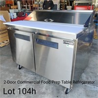 2-Door Commercial Food Prep Table Refrigerator