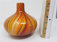 Colorful Swirl Art Glass Vase