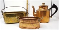 Copper & Brass Coffee Pot & Containers