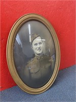 Bubble Glass Picture Frame with Soldier Photo