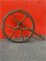 Round Metal Wheel with Wooden Handle