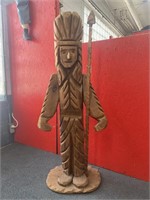 Wooden Indian from Antique Store Storefront
