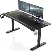 63" Manual Height Adjustable Computer Gaming Desk