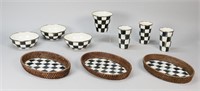 10 Pieces Mackenzie-Childs Courtly Check Enamel