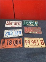 (6) License Plates - Various Years
