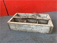 Wooden Tote with Contents