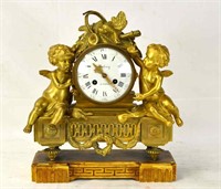 Gilt Bronze Clock w Cupids