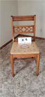 Wood Needlepoint Seat Dining Chair