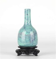 Chinese Turquoise Marble Like Glazed Vase