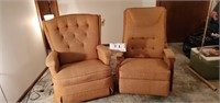 His & Hers Rocking Recliners Gold