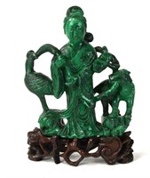 14Chinese Carved  Malachite Figure Group