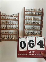 2 Spoon Shelves, 52 State Spoons and  4 Forks