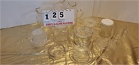 Clear Glass Pitchers Candy Dishes, Cheese