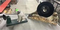 Cast Iron Dog Bank and a Cast Iron Dog Record