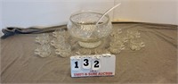 Jeannette Glass Punch Bowl & Cups