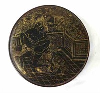 Chinese Gilt Erotic Rounded Covered Wood Box