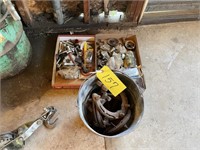 Metal Bucket, Horse Shoes, Hardware