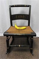 Vtg. "Hitchcock-Style" Rush Seat Rocking Chair