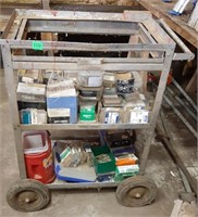 4 Wheel Cart & Contents. Fasteners
