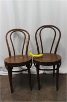 2 Vtg. Bentwood Bistro Wood Chairs, Highpoint, NC