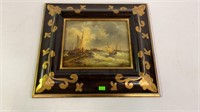 Nathan Sailboat Oil Painting Framed 17 1/2” by
