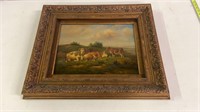Cow Oil Painting Prestige Frame 24'" by 20 1/2"