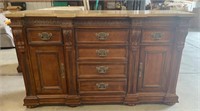 Hickory & White Buffet With Heavy Stone Top