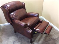 HANCOCK & MOORE LEATHER RECLINER, VG CONDITION
