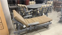 Gray Wooden Outdoor Patio Set - 4 Chairs and