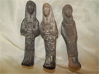 (3) Egyptian Ushabti Shabti Figurines