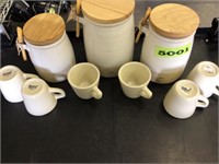 6 Piece Tea Cups,3 Piece Kitchen Jars