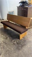 Custom Hand made solid wood padded pew bench