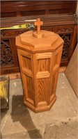 Handcrafted solid wood church holy water stand