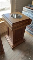 Handcrafted solid wood holy water pedestal