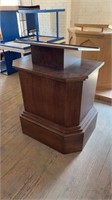 Large hand crafted wooden church altar podium